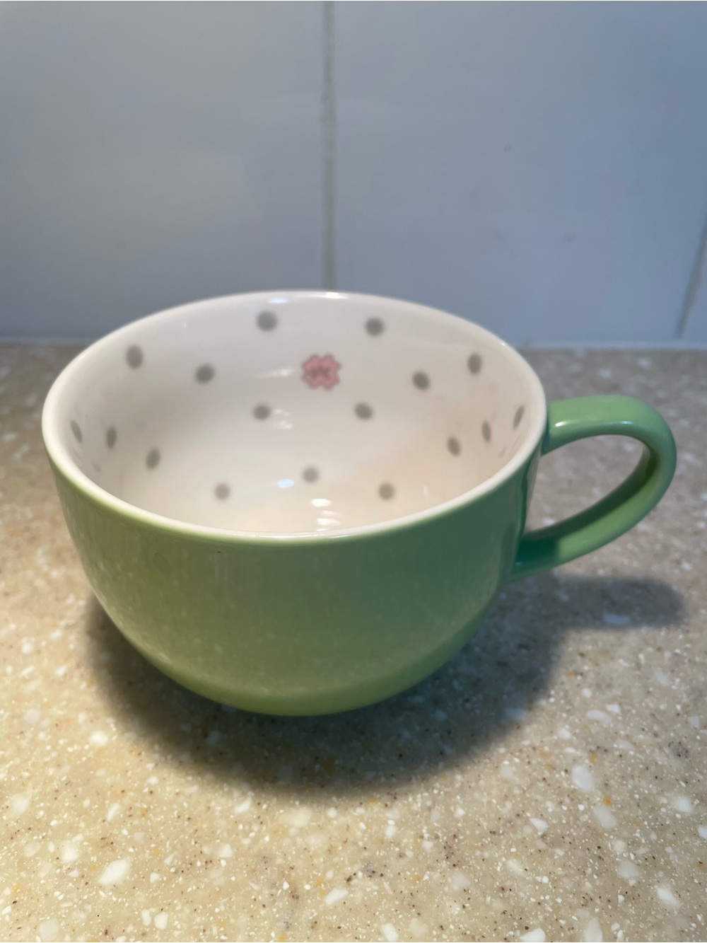 2005 Starbucks Pastel Green Polka Dot Mug